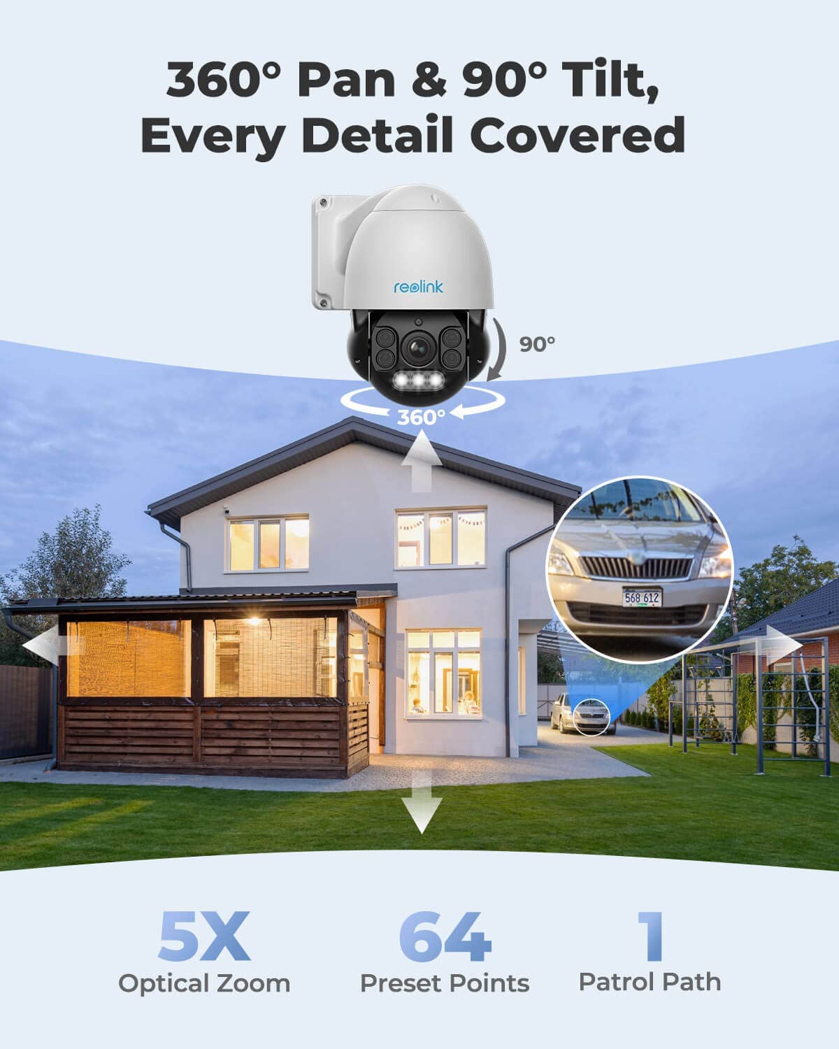 REOLINK 4K PTZ Outdoor Camera, PoE IP Home Security Surveillance